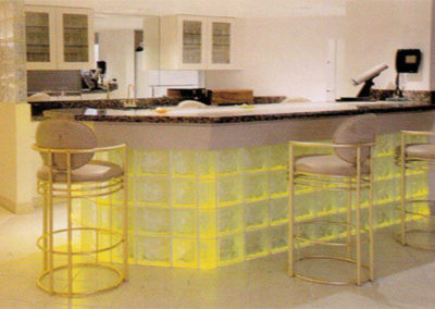 Yellow Light Glass Block Bar Slider - Glass Blocks of St. Louis