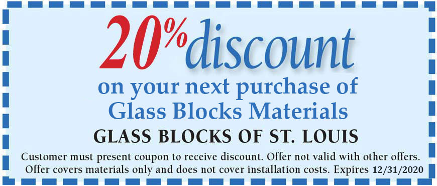 Glass Blocks of St. Louis Coupon, 20% discount